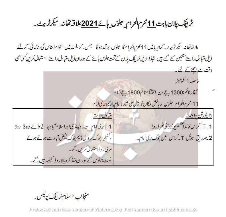 trafic plan