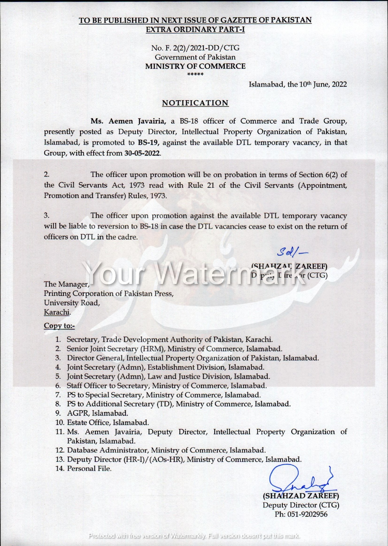 Notfication of BS 18 officers promoted to BS 19 page 0008