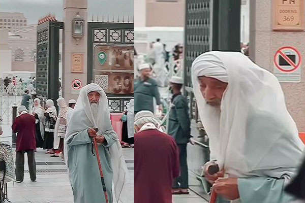 سعودی شہزادے کی دعوت پرمسجد نبوی سے وائرل ہونے والے پاکستانی بابا جی ...