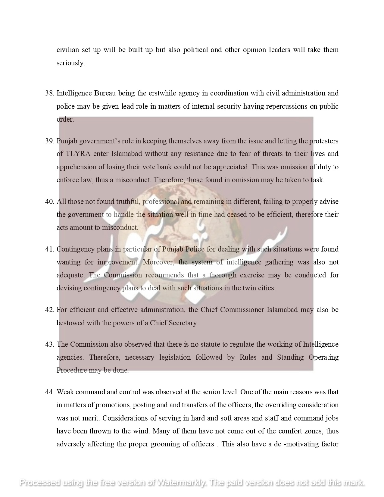 Brief on Faiz Abad Dharna Dated page 0009